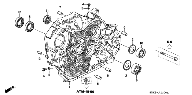 2000 Acura TL Case, Torque Converter Diagram for 21111-P7W-000