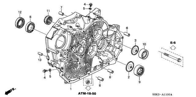 2002 Acura TL 5AT Torque Converter Housing Diagram