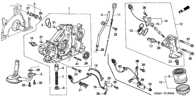 2001 Acura CL Oil Pump - Oil Strainer Diagram