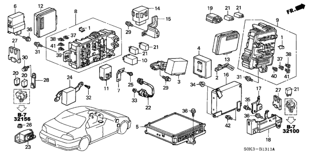 2003 Acura TL Control Unit (Cabin Room) Diagram