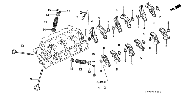 1993 Acura Legend 4 Door STD KA 5MT Valve - Rocker Arm Diagram 2