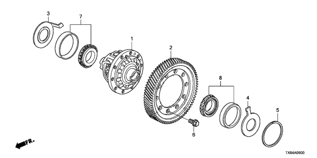 2014 Acura ILX 4 Door TECH KA 5AT AT Differential Diagram