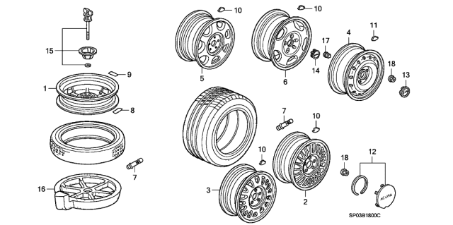 1991 Acura Legend Plate, Spare Tire Caution (T-Type) (English) Diagram for 42767-SA5-670