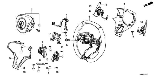 2021 Acura NSX Steering Wheel (SRS) Diagram