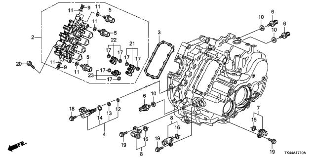 2012 Acura TL 4 Door TECH KA 6AT AT Sensor - Solenoid - Secondary Body Diagram