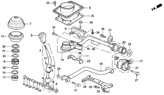 1994 Acura Legend Shift Lever Thrust Washer Set Diagram for 54105-692-010