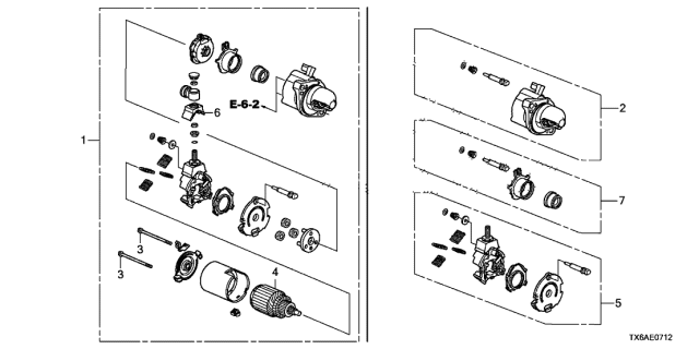 2021 Acura ILX 4 Door 24TECH (A-SPEC) KA DCT Starter Motor (MITSUBA) Diagram