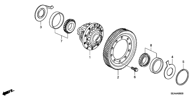 2008 Acura TSX AT Differential Diagram