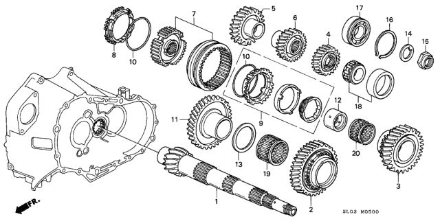 1995 Acura NSX 5MT Countershaft Diagram