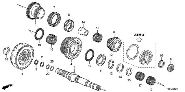 2015 Acura MDX Clutch Assembly, 4Th Diagram for 22660-5J7-003