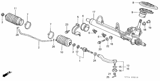 1999 Acura Integra Clip, Tube Diagram for 90111-S04-J51