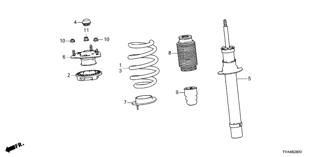 2022 Acura MDX Sleeve, Front Diagram for 51688-TGV-A01
