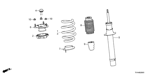 2022 Acura MDX Cap, Front Diagram for 51608-TGV-A00