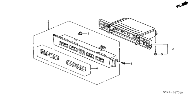 2003 Acura TL Switch Assembly, Mode Control (Chamois Gray No. 3) Diagram for 79620-S0K-A41ZA