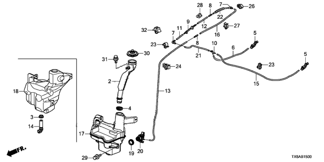 2018 Acura ILX Windshield Washer Diagram