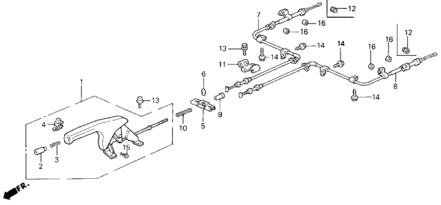 1992 Acura Legend Wire, Passenger Side Parking Brake Diagram for 47520-SP1-003