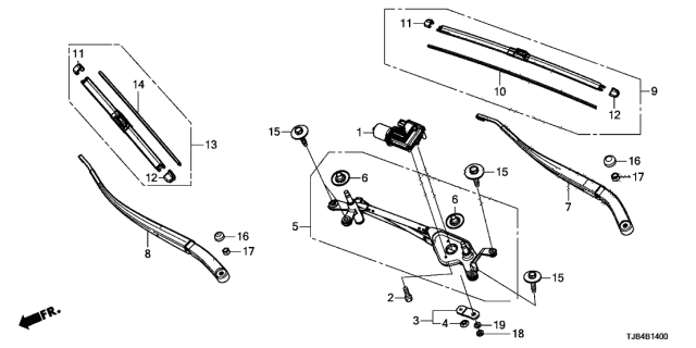 2020 Acura RDX Front Windshield Wiper Diagram