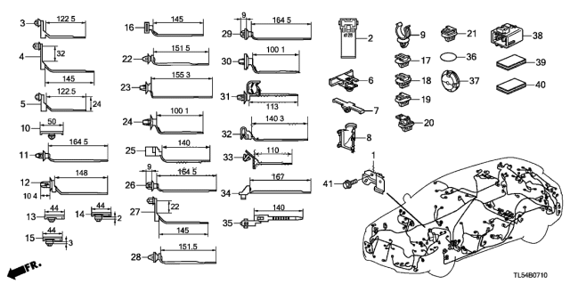 2012 Acura TSX 5 Door TSX KA 5AT Harness Band - Bracket Diagram