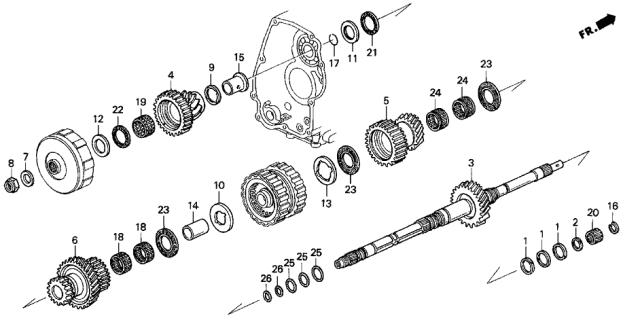 1993 Acura Vigor Bearing, Needle (23X29X20) Diagram for 91017-P7Z-003