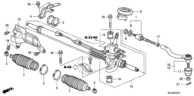 2008 Acura TSX 4 Door TSX (NAVIGATION) KA 5AT P.S. Gear Box Diagram
