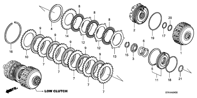 2009 Acura RDX 5 Door TECH KA 5AT AT Clutch (Low) Diagram