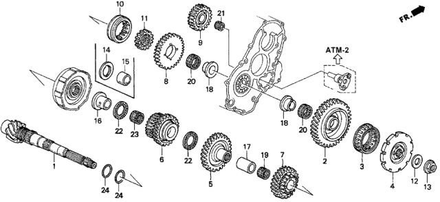 1995 Acura Integra AT Countershaft Diagram