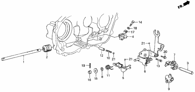 1988 Acura Integra MT Shift Arm - Shift Rod Diagram