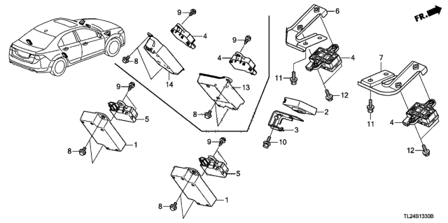 2009 Acura TSX Initiator Sensor Cover Diagram for 38921-STK-A00