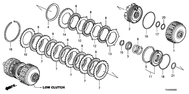 2010 Acura TL Disk, Clutch Diagram for 22544-RJB-L01