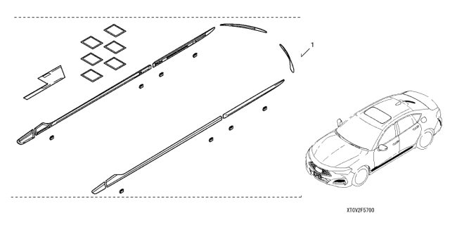 2021 Acura TLX Lower Garnish (Chrome) Diagram