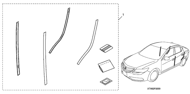 2021 Acura ILX 4 Door 24BASE KA DCT Door Edge Guard Diagram