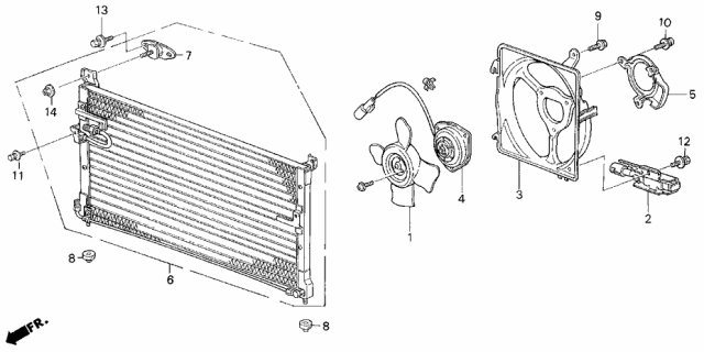 1988 Acura Legend A/C Air Conditioner (Condenser) Diagram