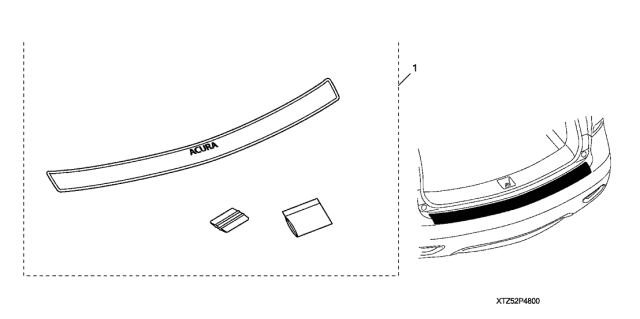 2020 Acura MDX Rear Bumper Applique Diagram for 08P48-TZ5-201A