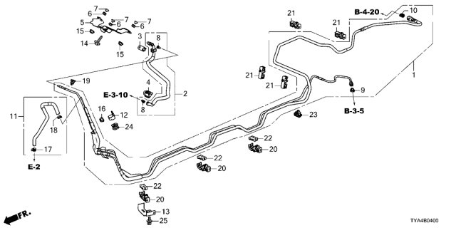 2022 Acura MDX Stay, Fuel Feed Hose Diagram for 16731-61A-A01