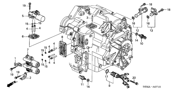 2006 Acura RSX 3 Door BASE KA 5AT AT Solenoid Diagram