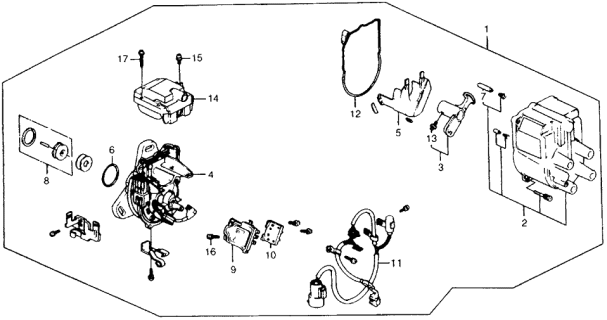 1988 Acura Integra Cover Diagram for 30107-PM5-A02