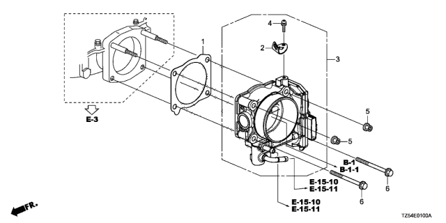 2017 Acura MDX 5 Door BASE (E.LIBERTY) KA 9AT Throttle Body (3.5L) Diagram