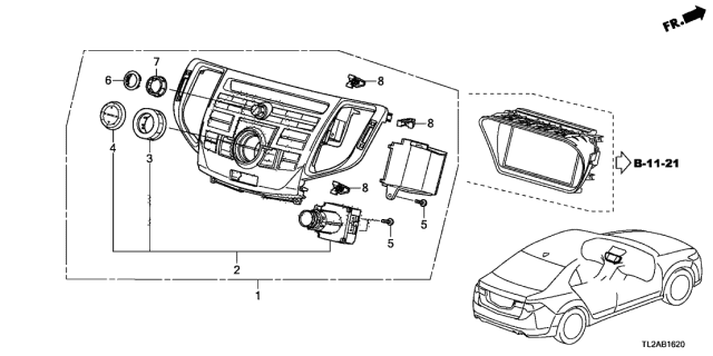 2013 Acura TSX 4 Door TECH KA 5AT Switch Panel (Navigation) Diagram