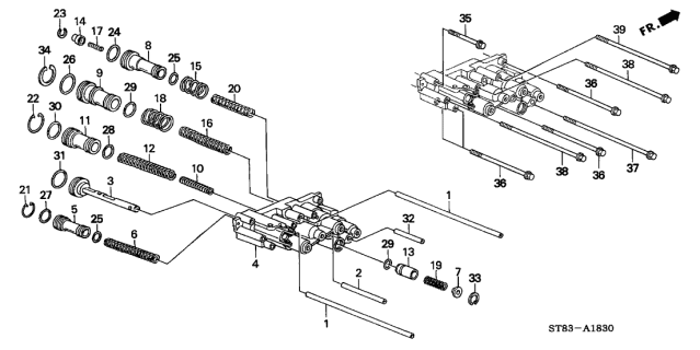 2000 Acura Integra 4 Door LS KA 4AT AT Servo Body Diagram