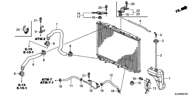 2005 Acura RL Radiator Hose - Reserve Tank Diagram