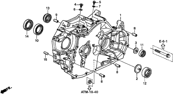1997 Acura CL Case, Torque Converter Diagram for 21111-P7Z-000