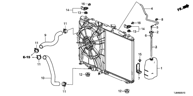 2019 Acura RDX Radiator Mt Bracket (Upper) Diagram for 74176-TJB-A00