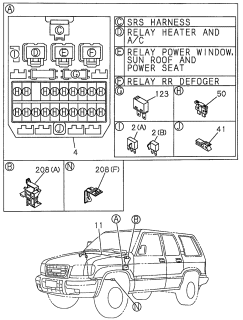 1999 Acura SLX 4 Door 4LS (PREMIUM) KA 4AT Fuse Box (Cabin) Diagram