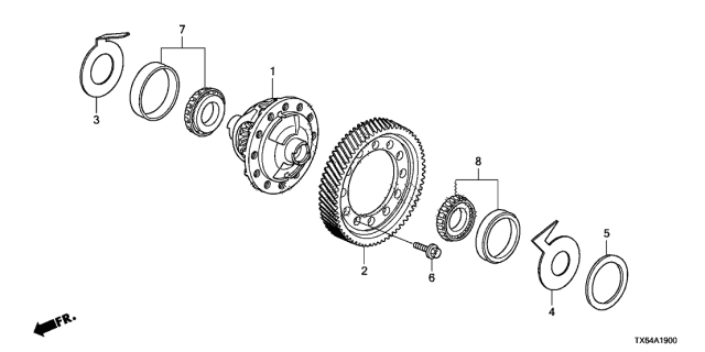 2016 Acura ILX Gear, Final Driven Diagram for 41233-R4J-000