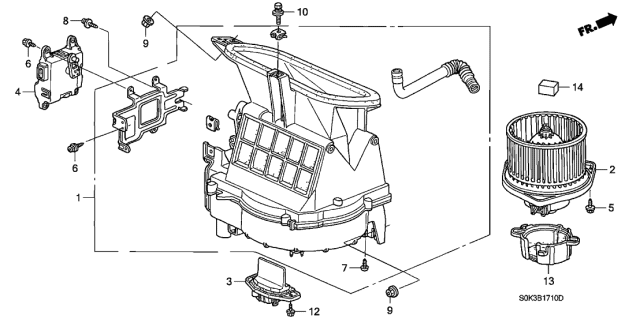 1999 Acura TL Cover, Motor Diagram for 79312-S0K-A01