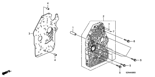 2010 Acura ZDX 5 Door TECH KA 6AT AT Main Valve Body Diagram