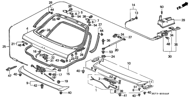 1991 Acura Integra Tailgate Diagram