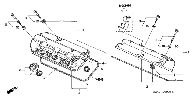 2002 Acura TL Cylinder Head Cover Diagram