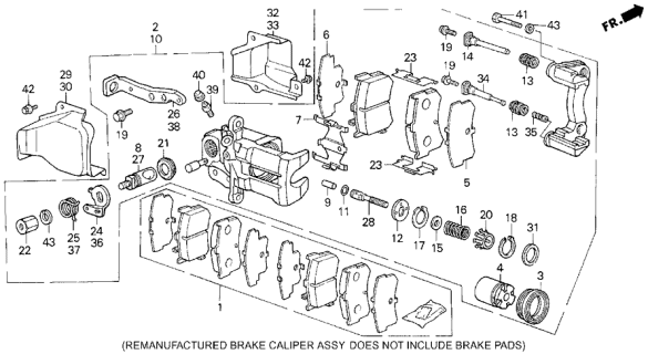 1988 Acura Legend Disc Brake pad Set (Cl11H) Diagram for 43022-SD4-010