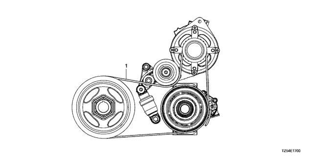 2016 Acura MDX 5 Door TECH (SH-AWD AWP) KA 9AT Alternator Belt Diagram